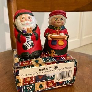 Santa and Mrs. Claus Ceramic Salt and Pepper Shakers